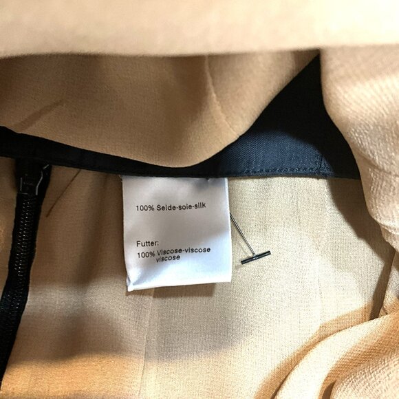 Akris 100% Silk Dress with Sheer Mesh Skirt & Vertical Stripe Detail ,US 8 - Picture 5 of 11